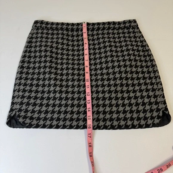 J.Crew Women's Houndstooth Wool Blend Mini Skirt Size 6 Preppy Y2K - Picture 6 of 9
